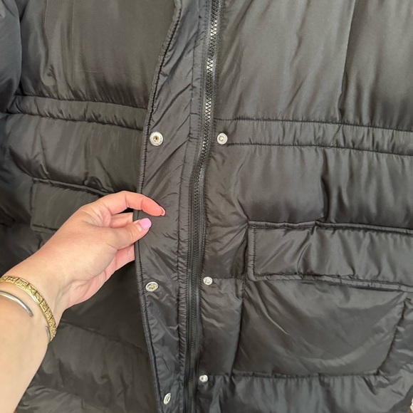 NWT JustFab long puffer coat black pockets vest - Picture 7 of 12